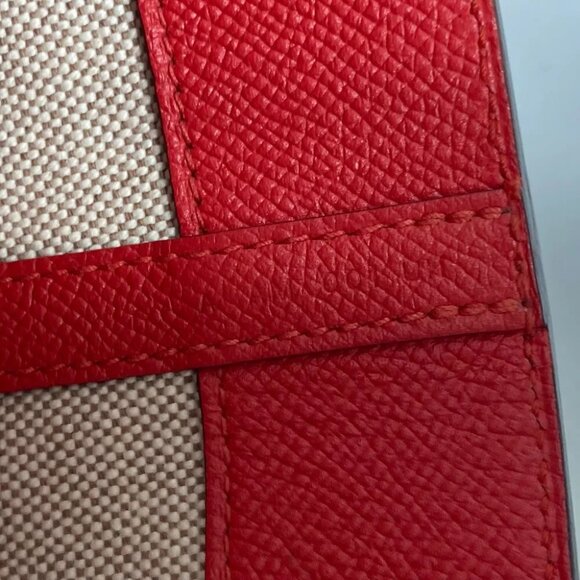 HERMES maxi box cover 30 Hand Bag Tote Bag Evercolor / Epsom Red - Picture 6 of 13
